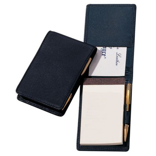 Royce leather flip style note jotter - black for sale