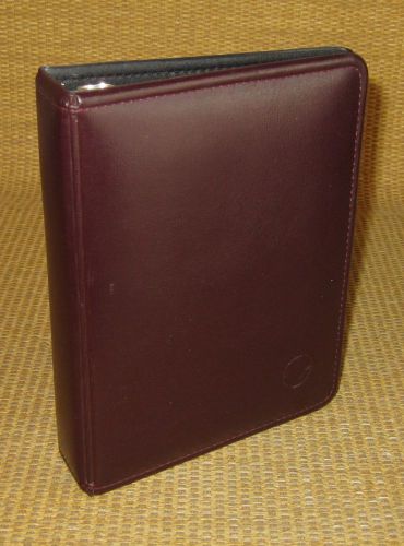 Compact 1&#034; rings | burgundy durable nylon franklin covey open planner/binder for sale