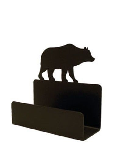 Wrought Iron Business Card Holder Bear Pattern Home Office Desk Desktop Decor