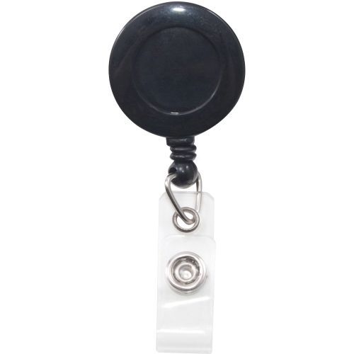 Advantus swivel-back clip-on retractable id reel - 12 / pack - black, clear for sale