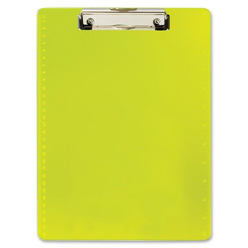 Officemate Clipboard w/Ruler Letter Neon Yellow. Sold as Each