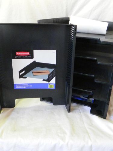 Rubbermaid letter tray 6 stackable Office Desk Organizers In Out Box Front Load