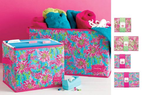 Lilly pulitzer trippin &amp; sippin organizational storage bin box med nwt for sale