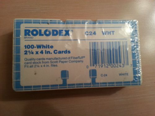 Rolodex C-24 100 White 2.25&#034; x 4&#034; in Quality Cards Brand New Sealed