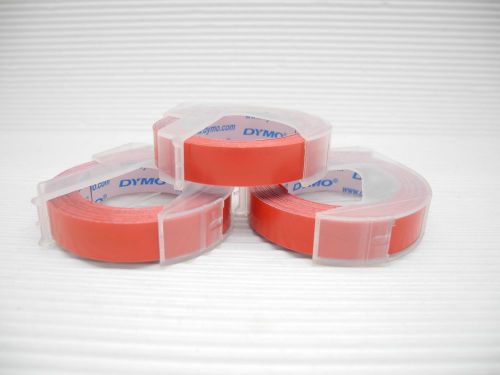 3 Pcs DYMO Embossing Labelmaker 9mm Cassette Refills, RED