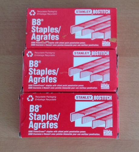 Stanley Bostitch B8 Staples NOS STCRP2115   2 Full Boxes, 1 Partial Box