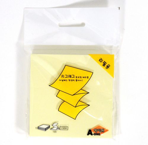 A-One 2Pack Zigzag Refill(100sheets) POST IT 3X3&#034; Pop up notes yellow