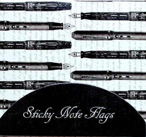 pAPIER dE mAISON Sticky Note Flags Pad - Vintage Ink Pens