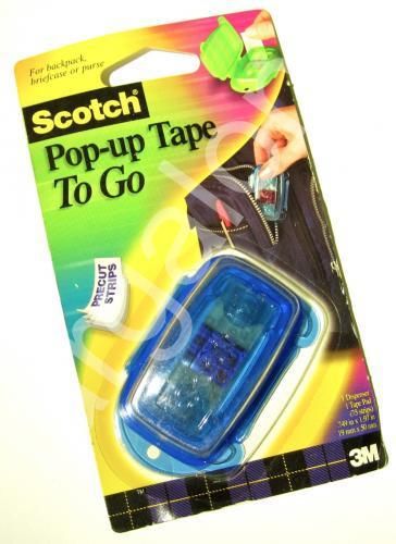 Scotch Pop-up Tape To Go (strips in Blue portable case) NEW