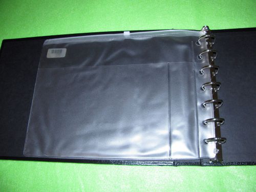 *7 Ring 3 on a Page Business Checkbook Binder Vinyl Pouch Office Padded BLACK