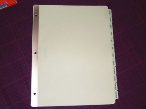 3-Ring Notebook Dividers January-December Set of 12 Reinforced Complete