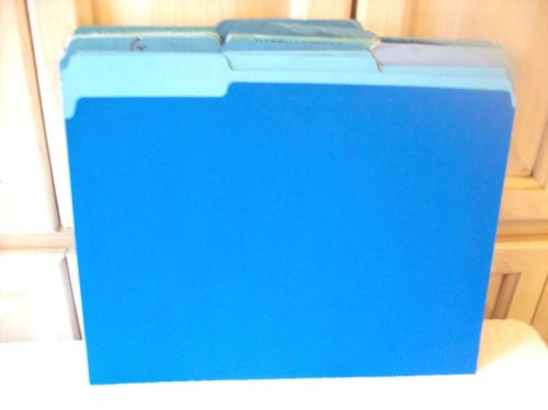26 blue letter size file folders - blue - 1/3 tab - used for sale