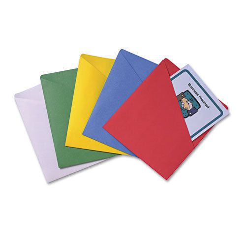 Slash-view pocket organizers, letter, assorted colors, 25/pack for sale