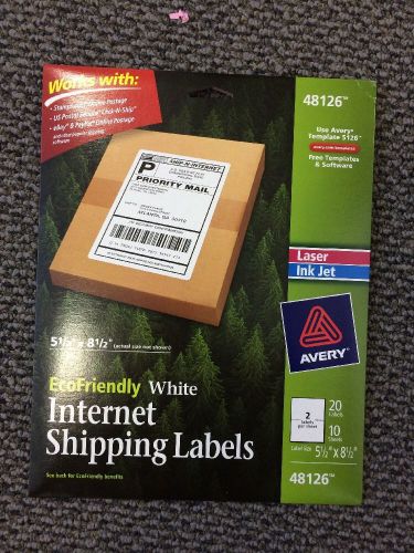 Avery 48126 Eco Friendly White Internet Shipping Labels