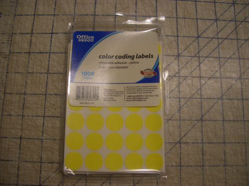 Office Depot 3/4&#034; Round Color Coding Removable Adhesive Labels Yellow #613-101