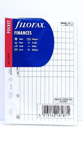 Filofax Finances Refill for POCKET Mini Sized Organisers