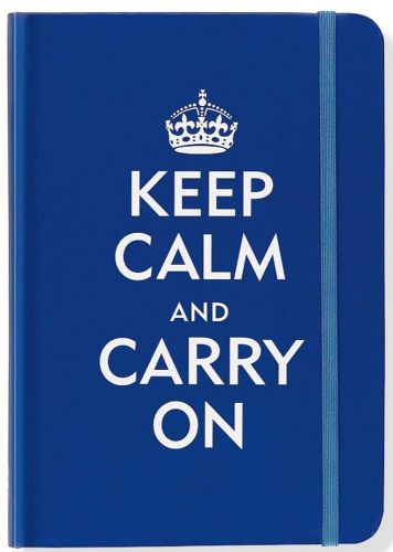 Peter pauper b6 blue lined notebook keep calm and carry on journal for sale