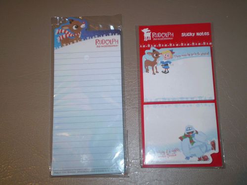 NEW! Rudolph Sticky Notes &amp; Lined Shopping List Note Pad! Christmas
