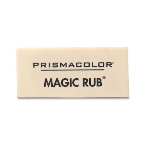 Sanford Prismacolor Magic Rub Vinyl Erasers  White  12 Pack (73201)