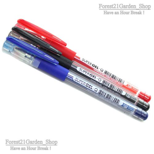 3 pcs monami super gel-q gel ink pen - 0.4 mm - mix colors(black1,blue1,blue1) for sale