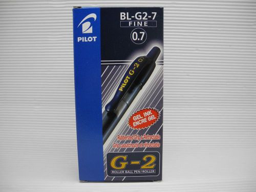 12pcs PILOT retractable G-2 0.7mm fine roller ball pen blueblack