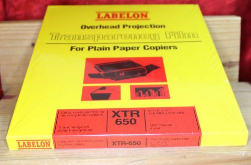 LABELON XRT-650 TRANSPARENCY FILM for PLAIN PAPER COPIERS 3 Boxes of 100 ea.
