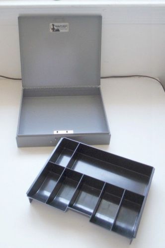 Buddy Products Metal Box with Cash Drawer  Gray Metal