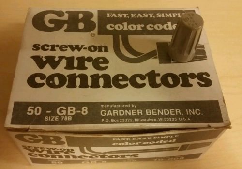 *Gardner Bender 50-GB-8 Size 78B Screw on Wire Connectors Gray Approx. 45/50pcs