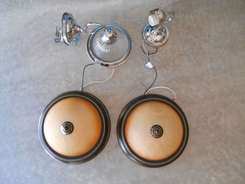 Lot of four Indoor light fixtures brown, silver