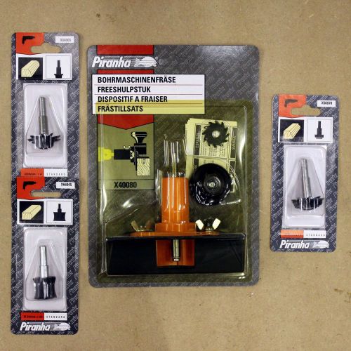 PIRANHA WOOD MILLING DEVICE AND DRILL ROUTER BIT CUTTERS. WOOD WORKING TOOLS