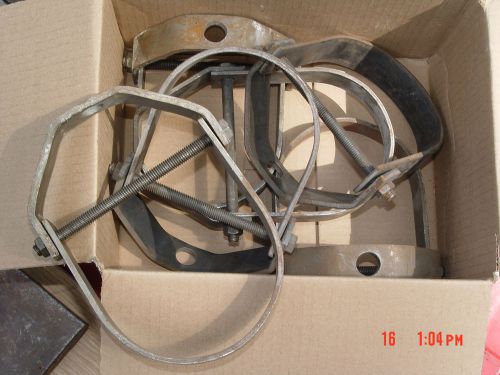 Lot of 3 used 4&#034; inch clevis hanger   pipe size 4&#034; in heavy gauge good condition for sale