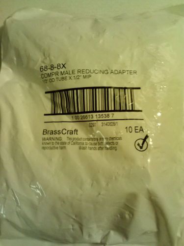 New brasscraft 68-8-8x compression male reducing adapter 1/2&#034;x1/2&#034; qty of 10 for sale