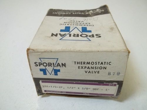 SPORLAN SRE-1/2-ZP THERMOSTATIC EXPANSION VALVE *NEW IN A BOX*