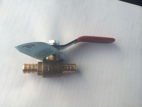 (5) 1/2&#034; pex brass ball valves, full port, crimp, valve for pex tubing for sale
