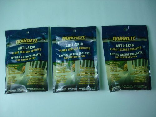 LOT OF 3 NEW Quikrete Anti Skid Floor Texture Additive 3OZ POUCHES -FREE SHIP