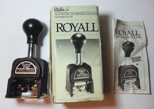 Automatic Numbering Machine Royall Vintage Number Stamper Royal RNM7A-7 Bates