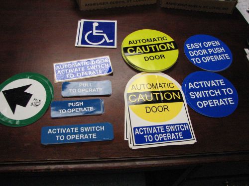 Huge lot of Automatic Door Signs, Handicap Door Signs, and Activate Switch