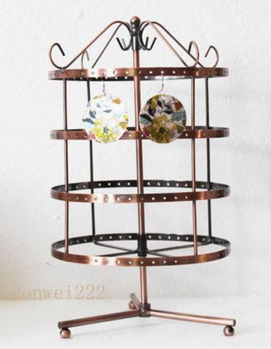 192 holes Copper color rotating earrings jewelry display stand rack holder