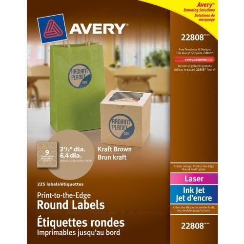 Avery easy peel print-to-the-edge label -2.5&#034; diameter -180/pk -circle for sale
