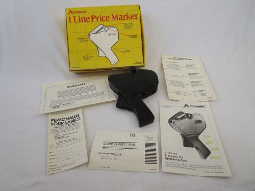 Primark 1 Line Price Marker Model L-14 Black Tag Label Gun VTG Orig Box Working