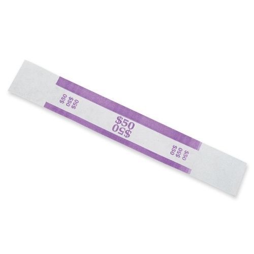 Mmf denomination ones currency strap - 1.25&#034; w - white, purple - 1000/box for sale