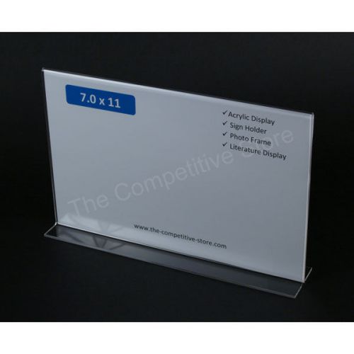 Sign holder 7&#034;h x 11&#034;w acrylic bottom box of 6 - perfect counter top dysplay for sale