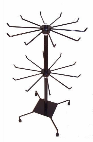 DELUXE 20 INCH BLACK SPINNING DISPLAY WIRE RACK new 2 level counter hanging tall