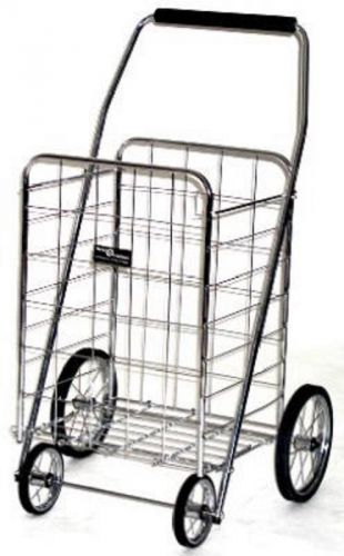 Narita chrome 150-lb capacity jumbo 4-wheel folding shopping cart for sale