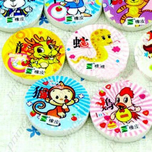 4 x Chinese Zodiac Cartoon Eraser Novelty Stationery Kids Assorted Free Shipping