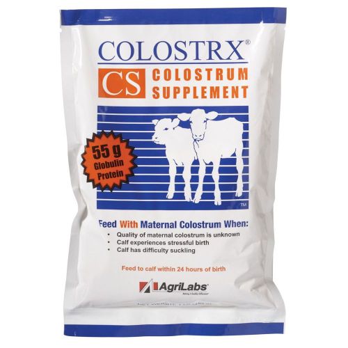 Colostrx &#034;NEW Newborn Calf Colostrum Milk Powder 55g Globulin Protein 454gm 1lb