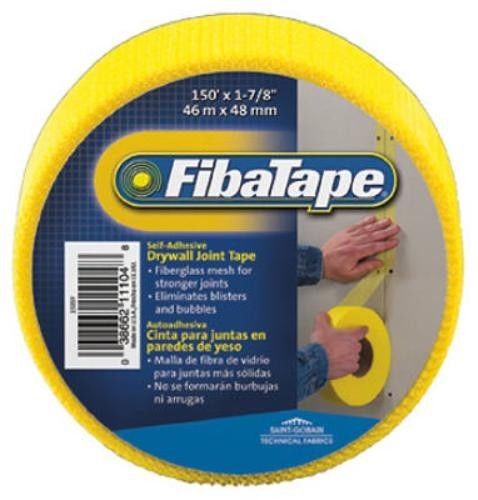 St. Gobain Drywall Joint Tape 1-7/8&#034; x 150&#039; Yellow Self Adhesive Fiberglass 3 Pk
