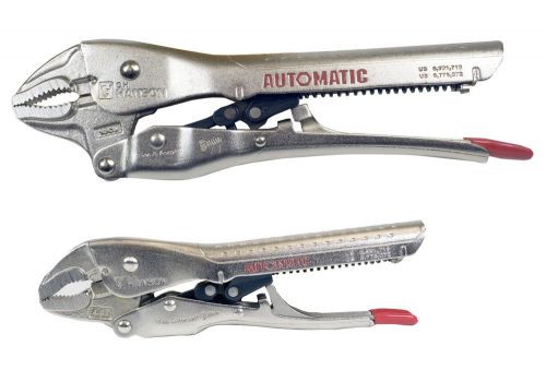 CH Hanson 80200 2 pc. Automatic Locking Pliers - 10&#034; Curved, 6&#034; Curved
