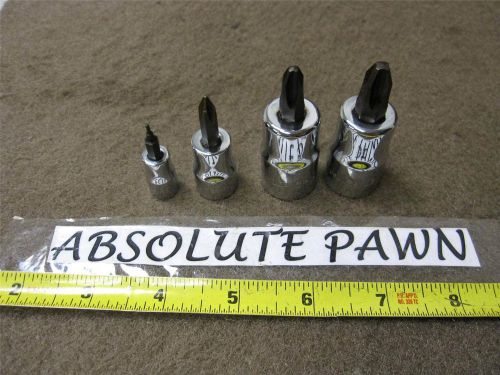 WILLIAMS 4 PC PHILLIPS &amp; HEX SOCKET DRIVER  (DIV SNAP ON)  NEW