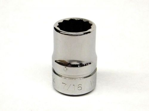 Williams 3/8&#034; Drive 7/16&#034; 12-point Chrome-Finished Shallow Socket B-1214